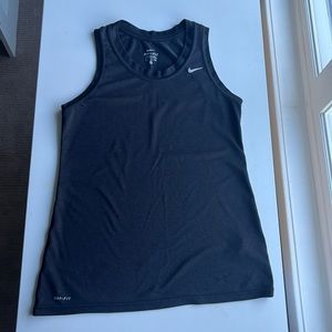 This is a dry fit tank top from Nike. This top is black and is size men’s small.
